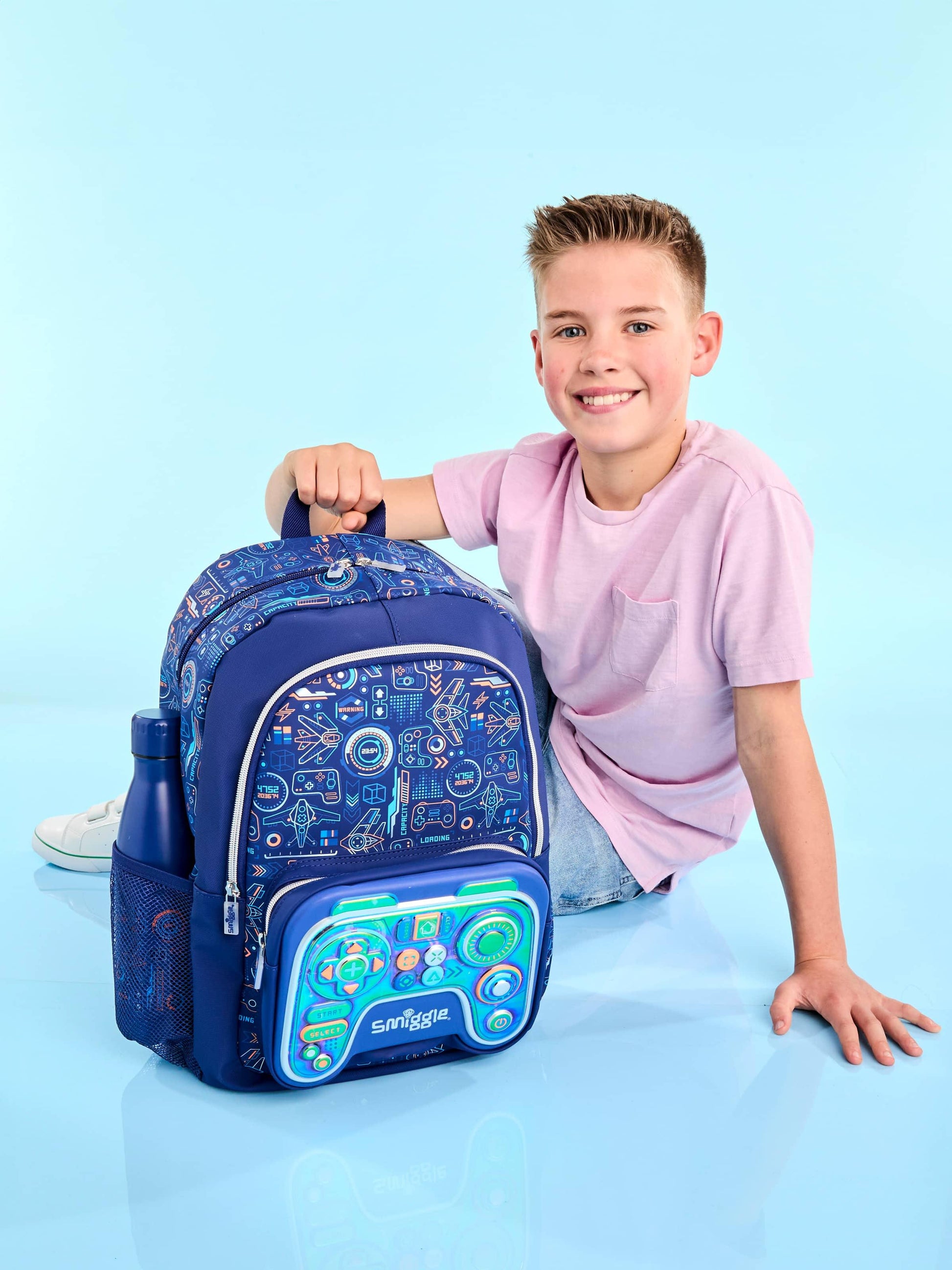 Smiggle School Bag : Game Console Controller Colorful & Stylish 16 Inch Backpack for Kids - Jaiman Toys