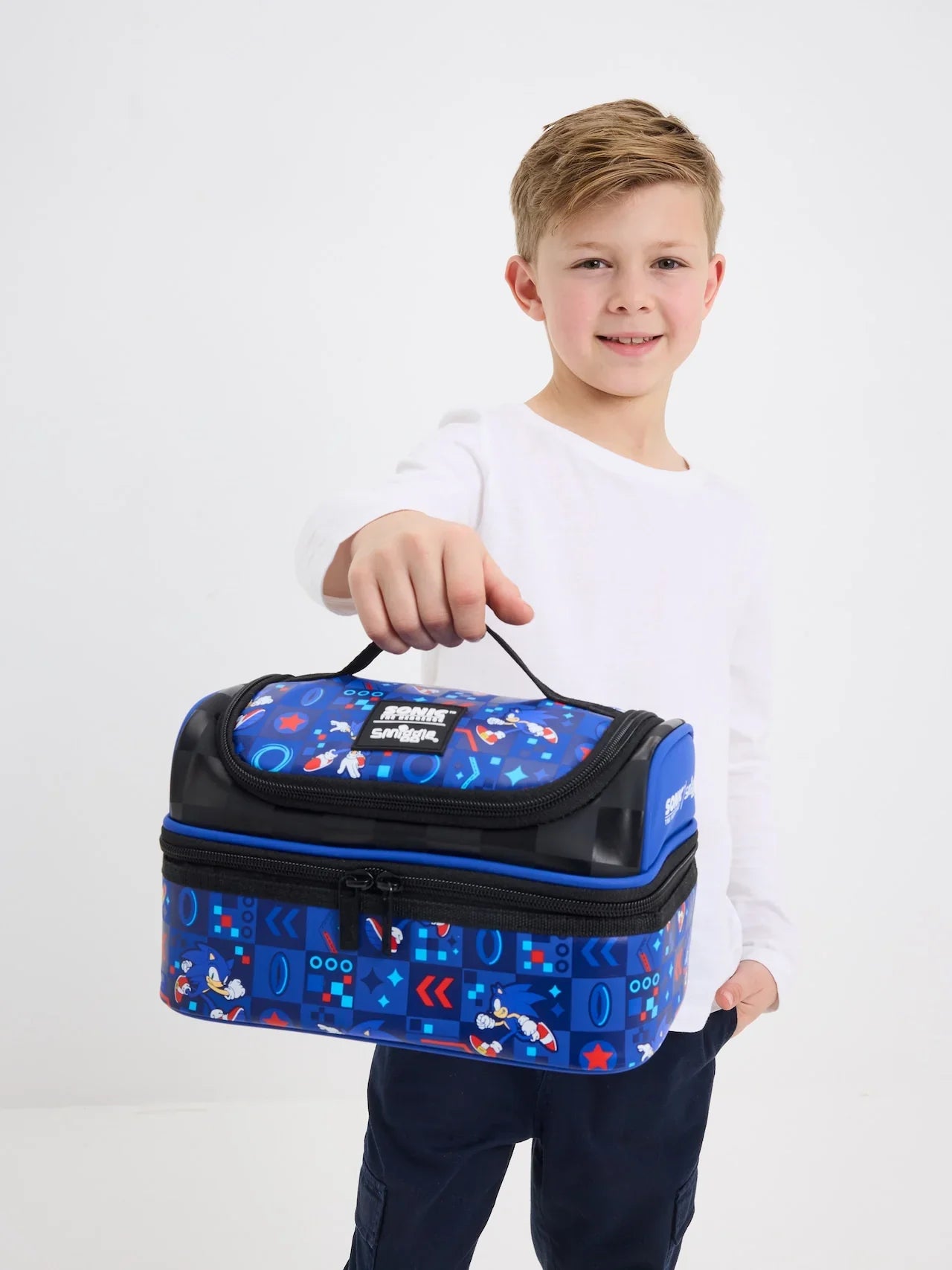 Smiggle Lunch Bag : Sonic The Hedgehog Double Decker 7 Inch For Kids - Jaiman Toys