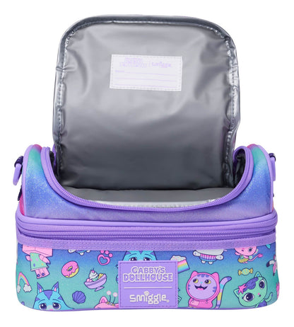 Smiggle Gabby's Dollhouse Insulated Lunch Bag with Adjustable Shoulder Strap – Purple