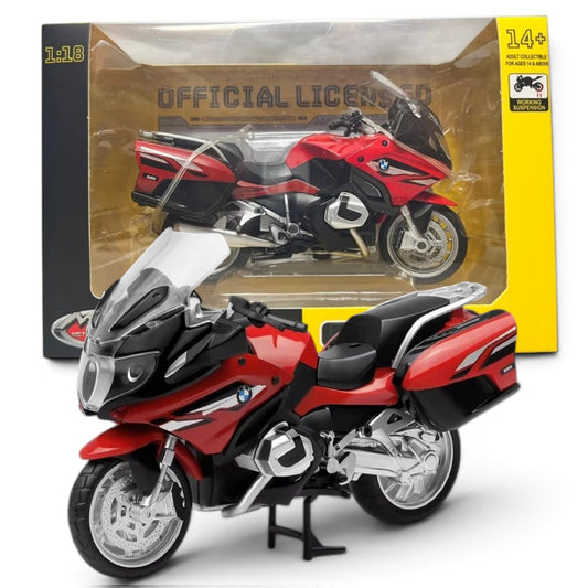 MSZ 1:18 BMW R1250 RT Licensed Diecast Model Bike – Red/Blue Variant