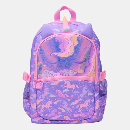 Smiggle Unicorn Backpack for Girls – Purple & Pink Kids School Bag | Cute Unicorn Design, Spacious School Backpack with Front Pocket & Side Mesh Pockets
