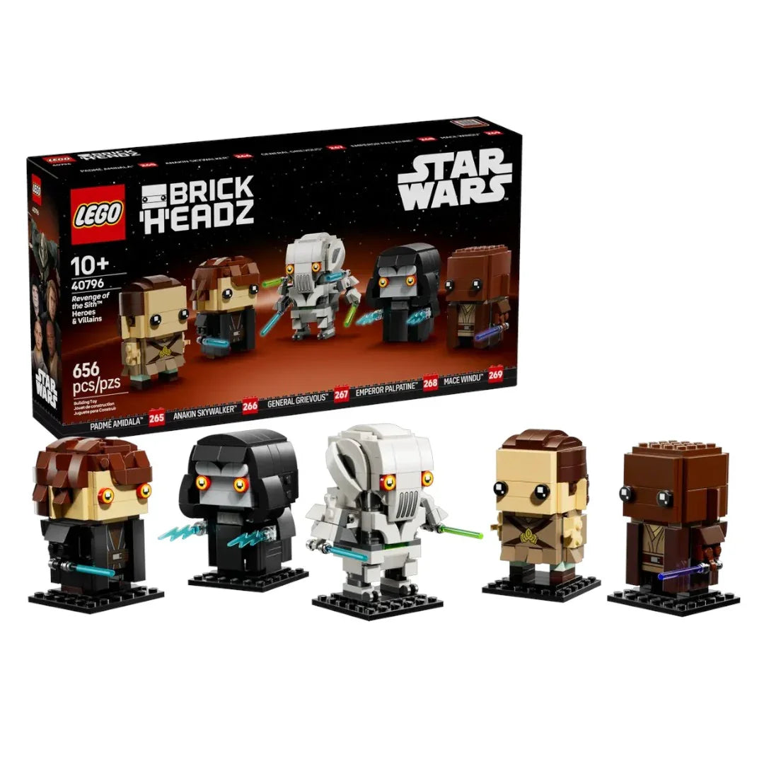 LEGO 40796 BrickHeads, Lego Star Wars Revenge of the Sith Heroes and Villains Collectible Building Set (656 Pieces)