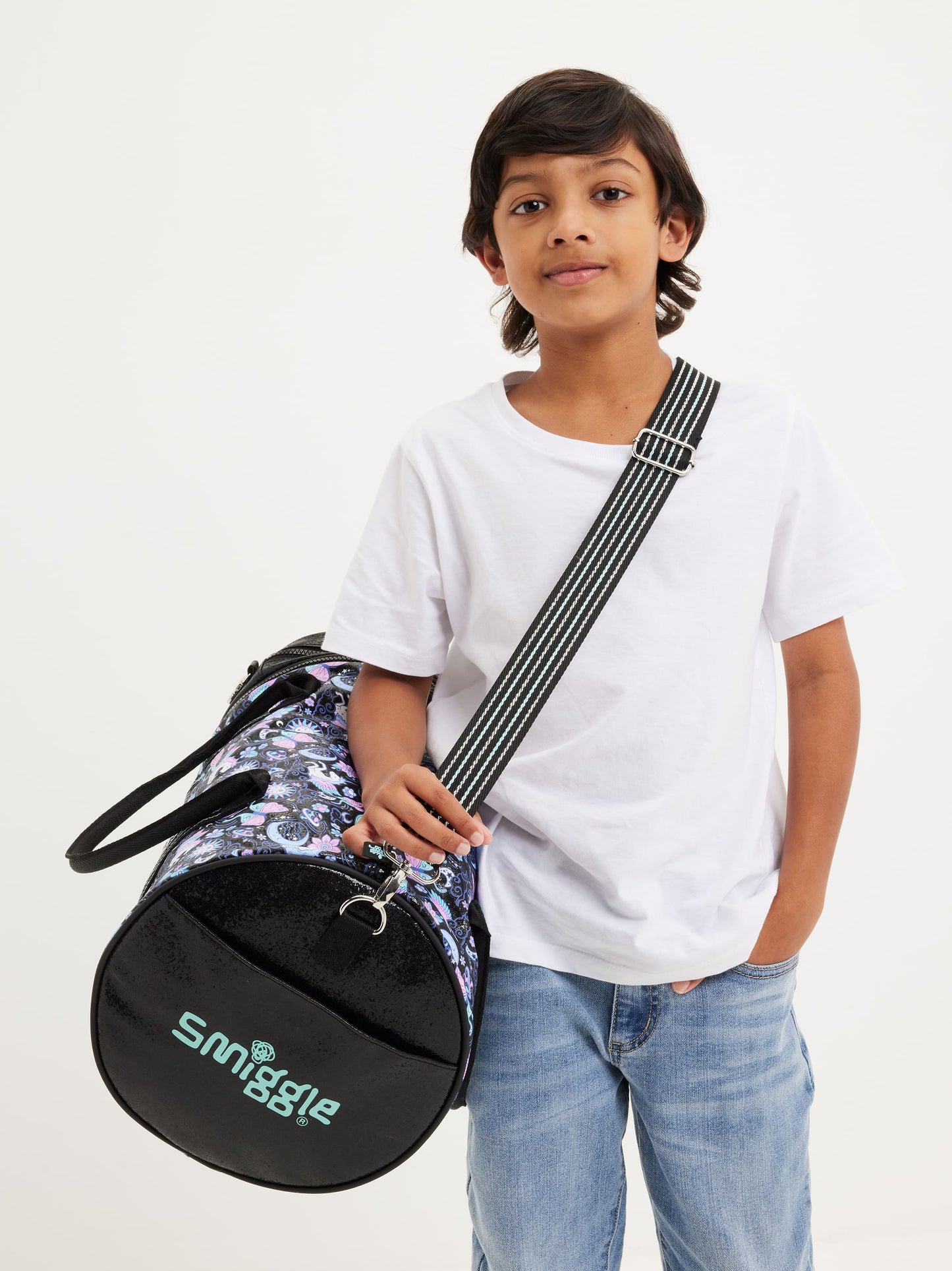 Smiggle Kids Travel Duffel Bag | Weekender Sports Bag with Adjustable Shoulder Strap, Large Capacity&  Cute Designs (44cm) (1 Assorted Bag)
