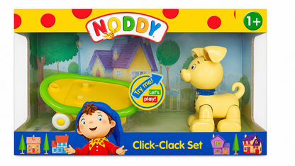 Noddy Click-Clack Set Toy with Pull Along Puppy & Cart | Interactive Toddler Learning Toy for Kids 1+ Years