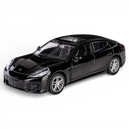 RMZ City Porsche Panamera Turbo 1:36 Die-Cast Car | Pull Back & Go | Openable Doors | Red / Black