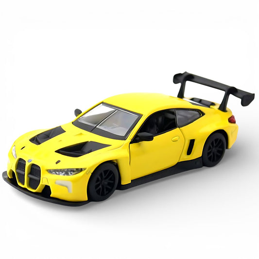MSZ 1:44 BMW M4 GT3 Die-Cast Model Car – Yellow | Pull Back Action (67726)