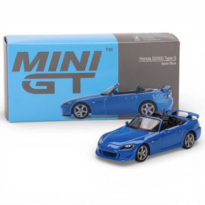 Mini GT 1:64 Racing Duo – Honda S2000 (AP2) Type S Apex Blue & Blister- Mercedes-Benz 190E 2.5-16 Evolution II Astral Silver Diecast Models