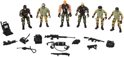 Elite Heroes S.W.A.T. Special Weapons & Tactics Action Figure Playset | 6 Military Police Commandos with Tactical Accessories | Mission Role Play Toy Set for Kids | Collectible Action Figures