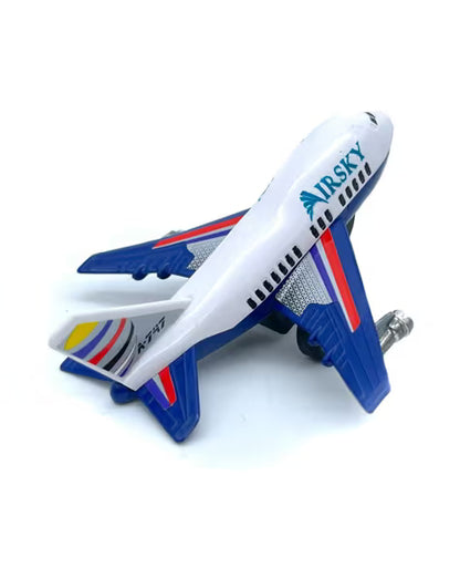 Centy Fly High Press & Go Mini Jet A-747 Toy Airplane | Blue Wings Friction Powered Aircraft Toy for Kids 3+ | BGX