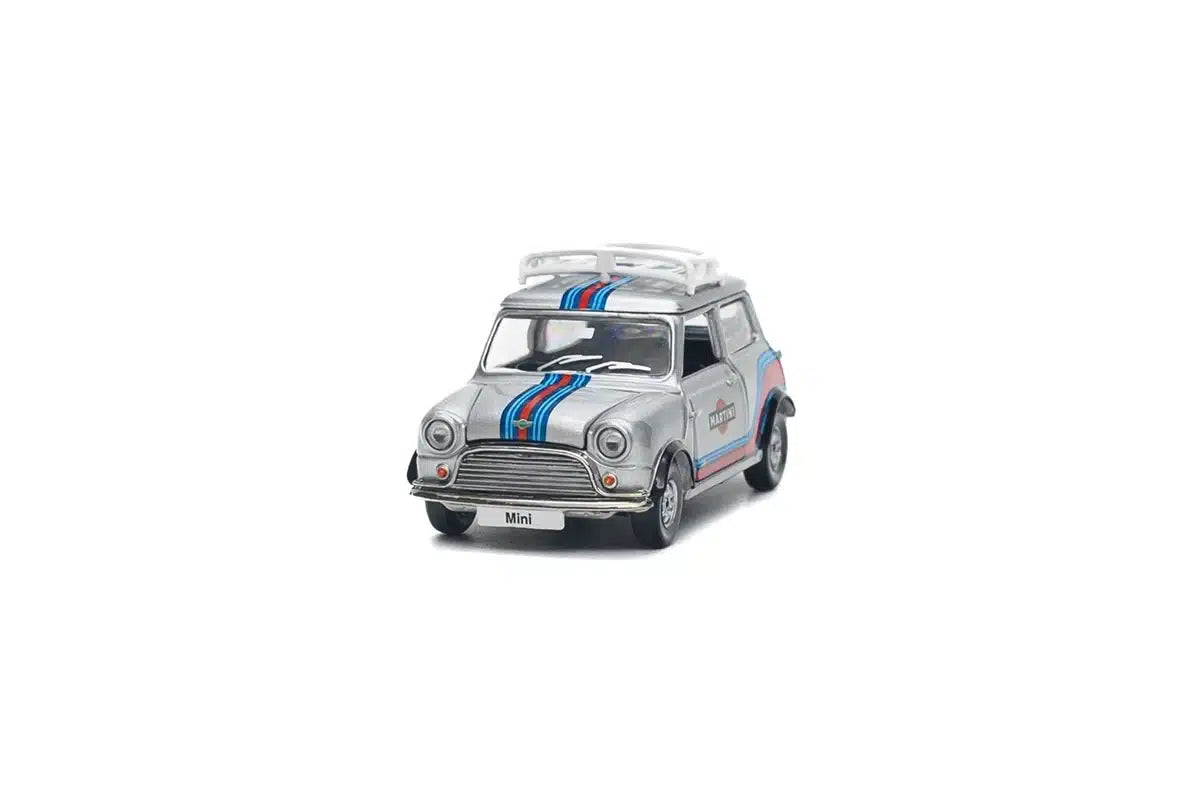 Tiny City 1:50 Mini Cooper Mk 1 Silver Diecast Model Car | MINI0023 Martini Edition Collectible