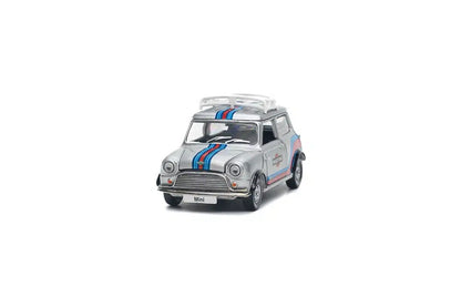 Tiny City 1:50 Mini Cooper Mk 1 Silver Diecast Model Car | MINI0023 Martini Edition Collectible