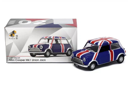 Tiny City Mini Cooper Mk 1 Union Jack 1:50 Scale Die-cast Model Car | British Classic Collectible