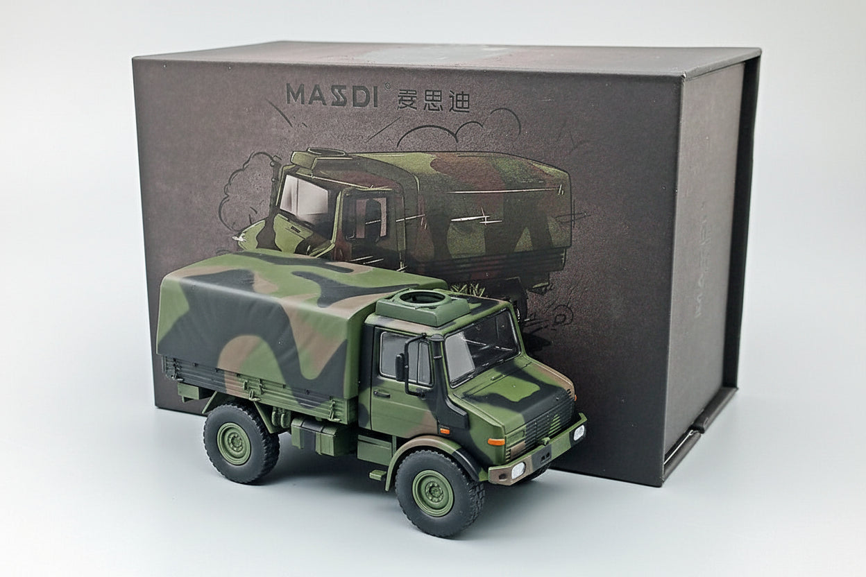 MASSDI 1:64 U1300L Military Truck Army Green (TJ1013) Die-Cast Model Vehicle – Tactical Off-Road Army Transport Collectible