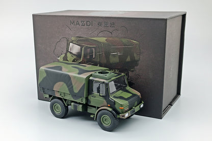 MASSDI 1:64 U1300L Military Truck Army Green (TJ1013) Die-Cast Model Vehicle – Tactical Off-Road Army Transport Collectible