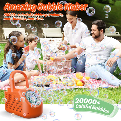 Automatic Portable Bubble Machine with Carry Handle – Bubble Maker Toy for Kids 3+ Years