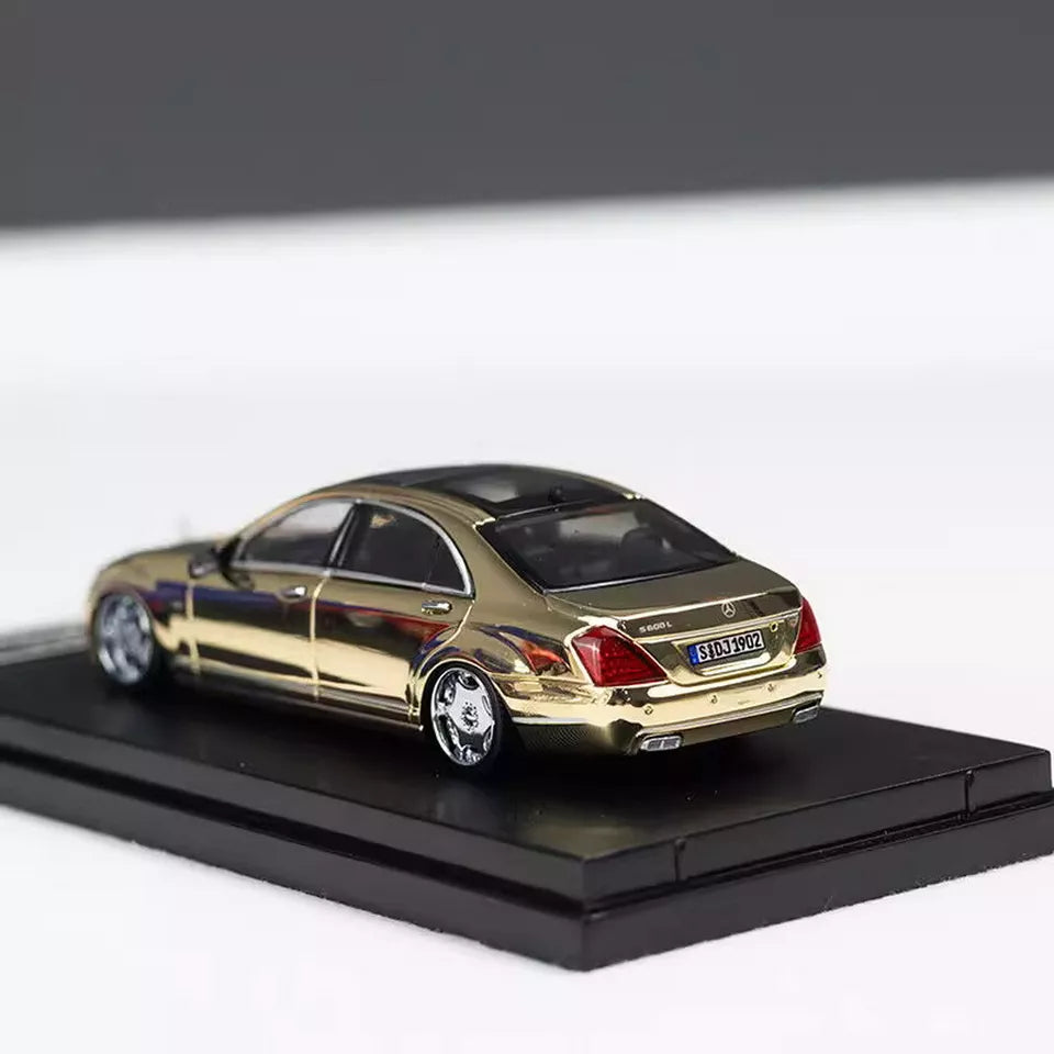 STREET WARRIOR 1:64 Mercedes-Benz S600 (W220) Die-Cast Model Car | Premium Luxury Sedan Collectible with Display Case | 3 Variants