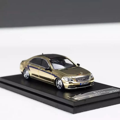 STREET WARRIOR 1:64 Mercedes-Benz S600 (W220) Die-Cast Model Car | Premium Luxury Sedan Collectible with Display Case | 3 Variants