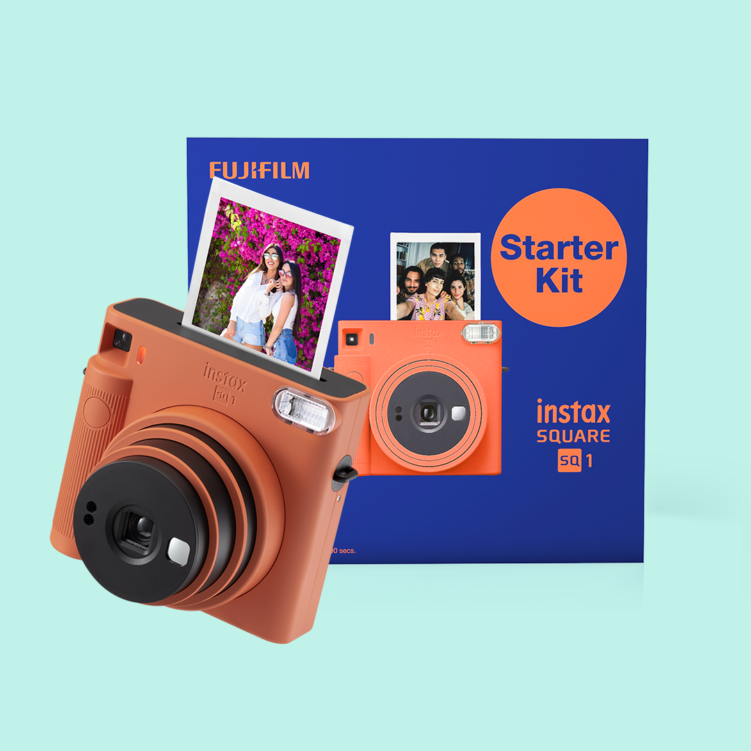 Fujifilm Instax Square SQ1 Instant Camera Bundle – Glacier Blue with Film & Accessories - Orange