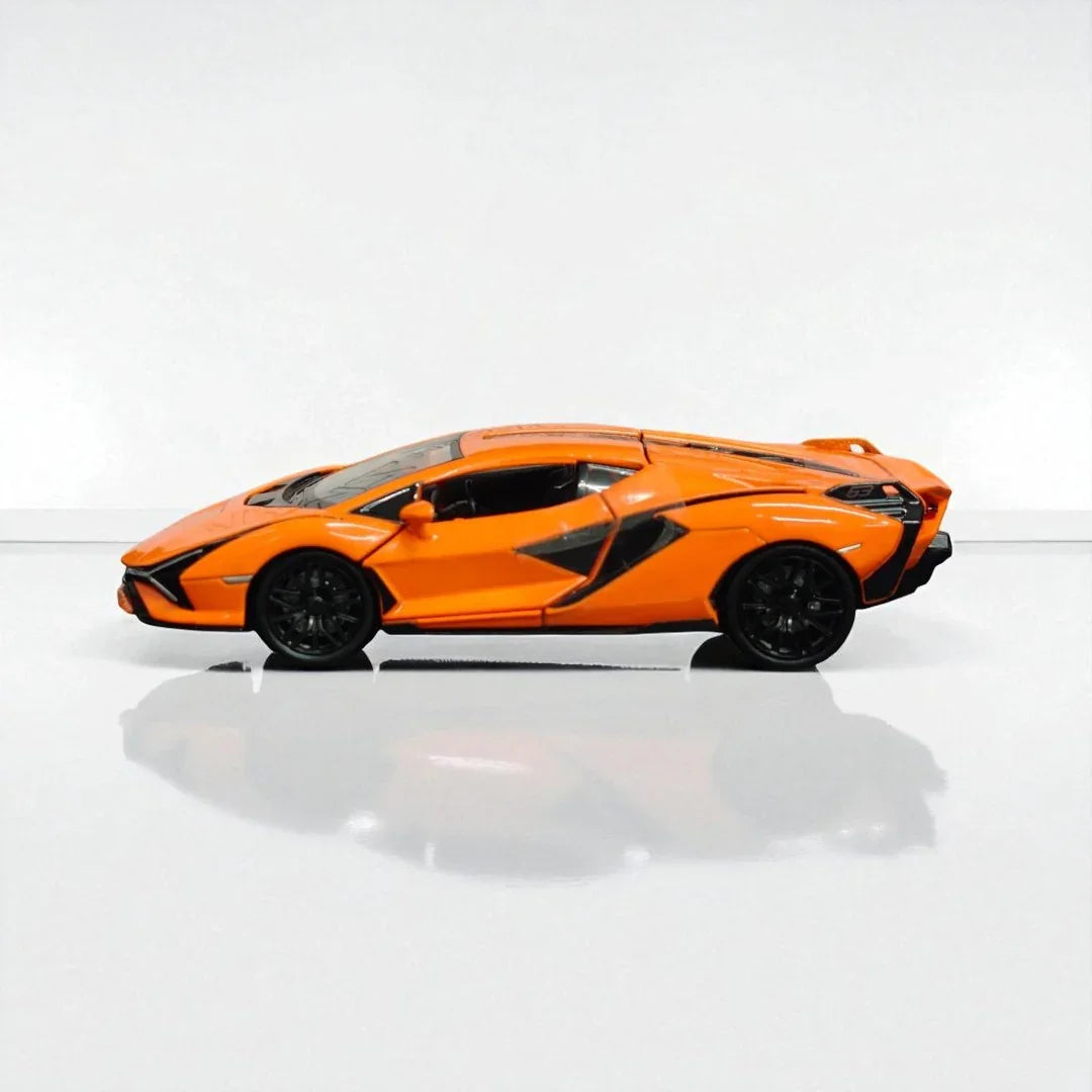 RMZ Hobby 1:32 Lamborghini Sian SKP 37 Die-Cast Model Car – Orange with Openable Doors, Light & Sound (664986) - Jaiman Toys