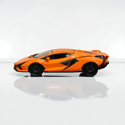 RMZ Hobby 1:32 Lamborghini Sian SKP 37 Die-Cast Model Car – Orange with Openable Doors, Light & Sound (664986) - Jaiman Toys