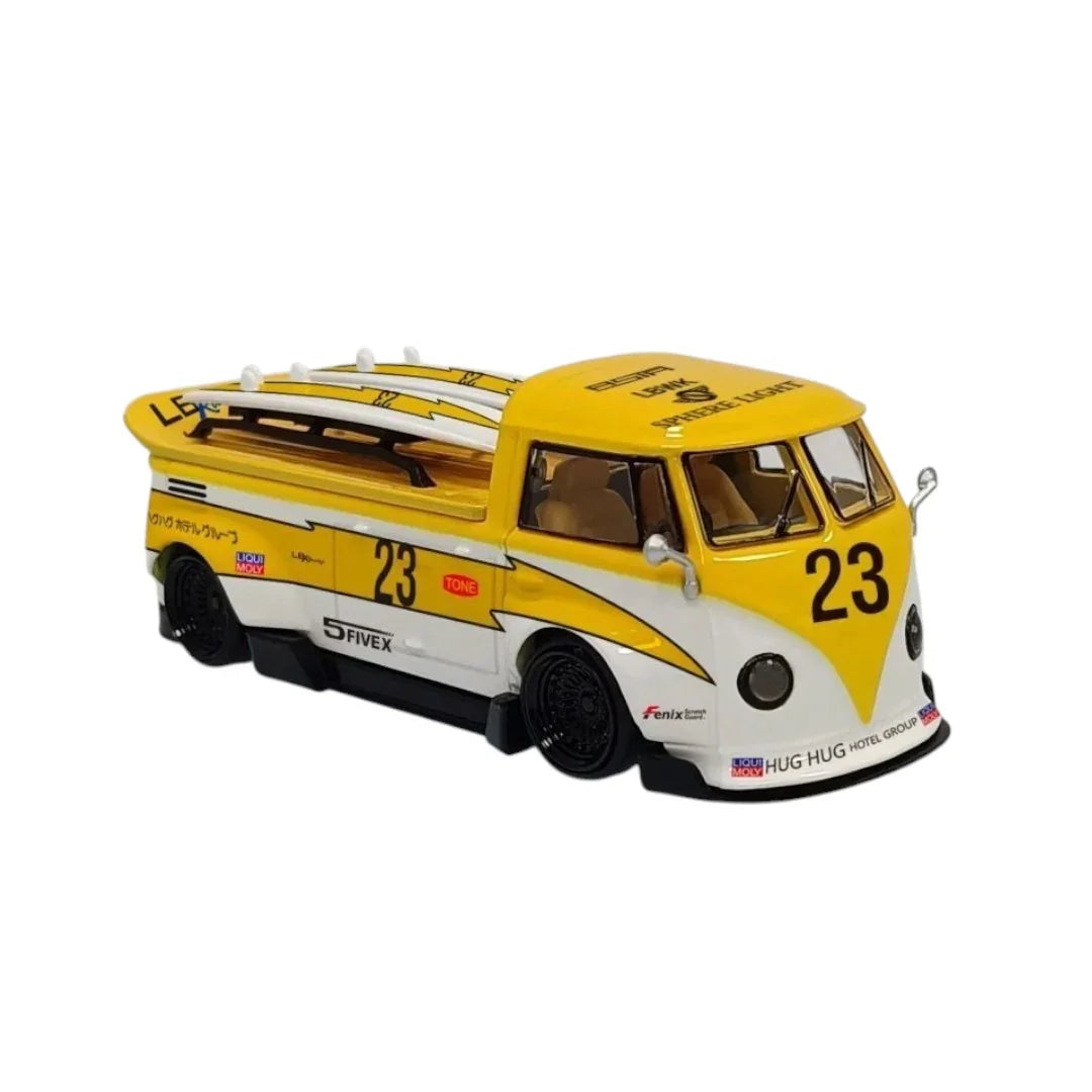 1:64 VW Volkswagen T1 Pick up + surf Boards - Flash #23 - LMLF Dicast Model - Jaiman Toys