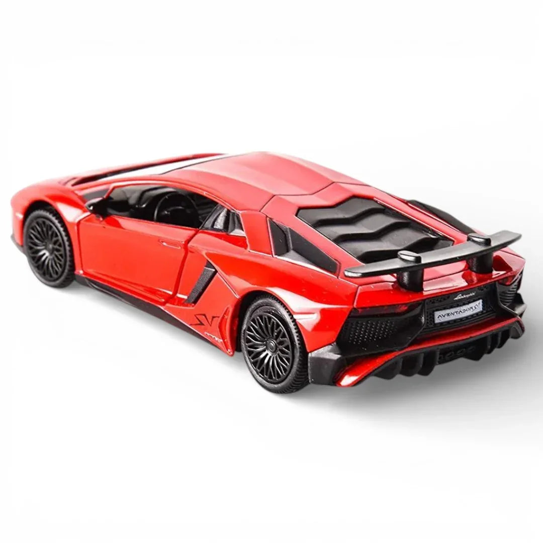 RMZ City 1:36 Lamborghini Aventador SV Coupe Diecast Car – Opening Doors, Pull Back Action (Red & Blue Variants)