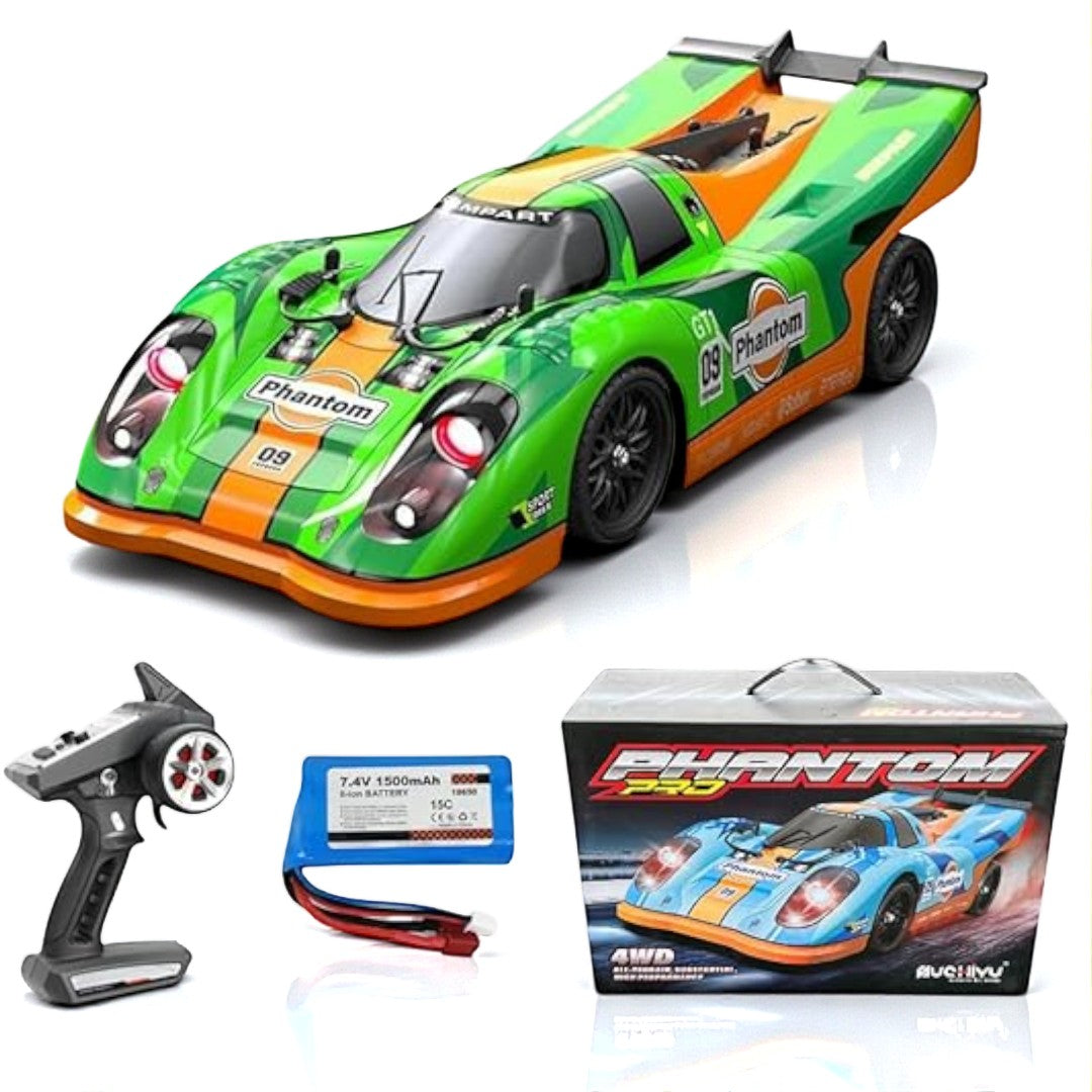 SCY 1:16 -(16307) PRO Brushless RC Car – 4WD High-Speed Racing Car | Drift| 7-Mode & LED Lights | 2.4GHz Remote | 1500mAh (Green – Pro Version)