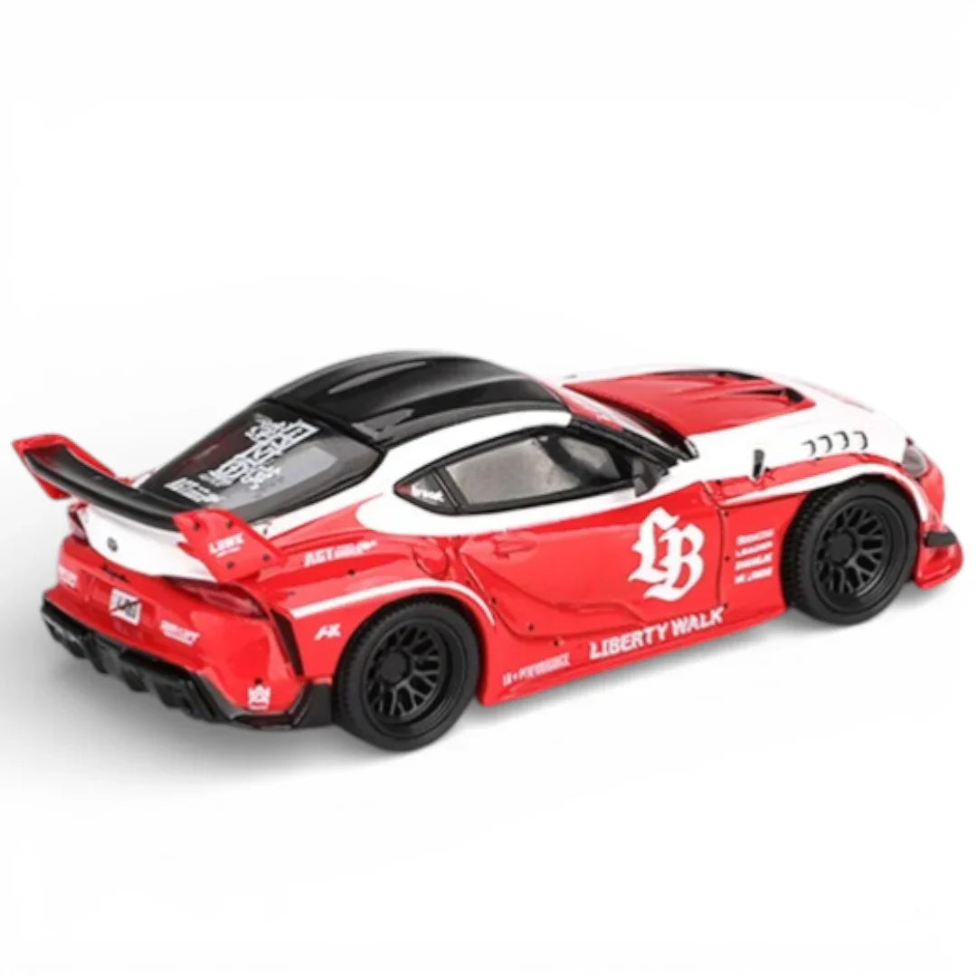 Mini GT 1:64 Duo Set LB WORKS Toyota GR Supra Red White + Abarth 595 Liberty Walk Fighters | Premium Diecast Collector Models