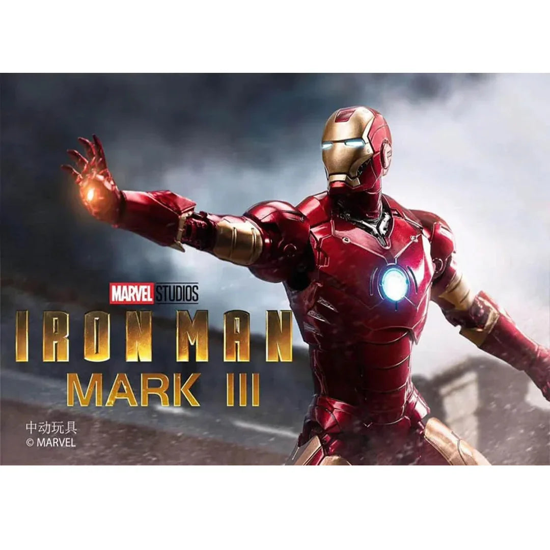 ZD Toys 1/10 Iron Man Mark III Luminous Version Action Figure – Marvel Studios (With Light-Up Function) 1907-03 - Jaiman Toys