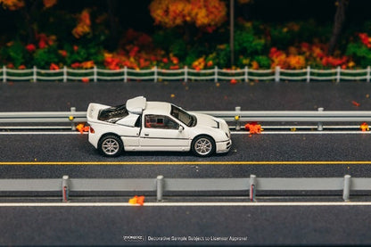Tarmac Works 1:64 Ford RS200 White Diecast Car with Removable Bonnet (T64P-001-WH) – Detailed Collectible Model