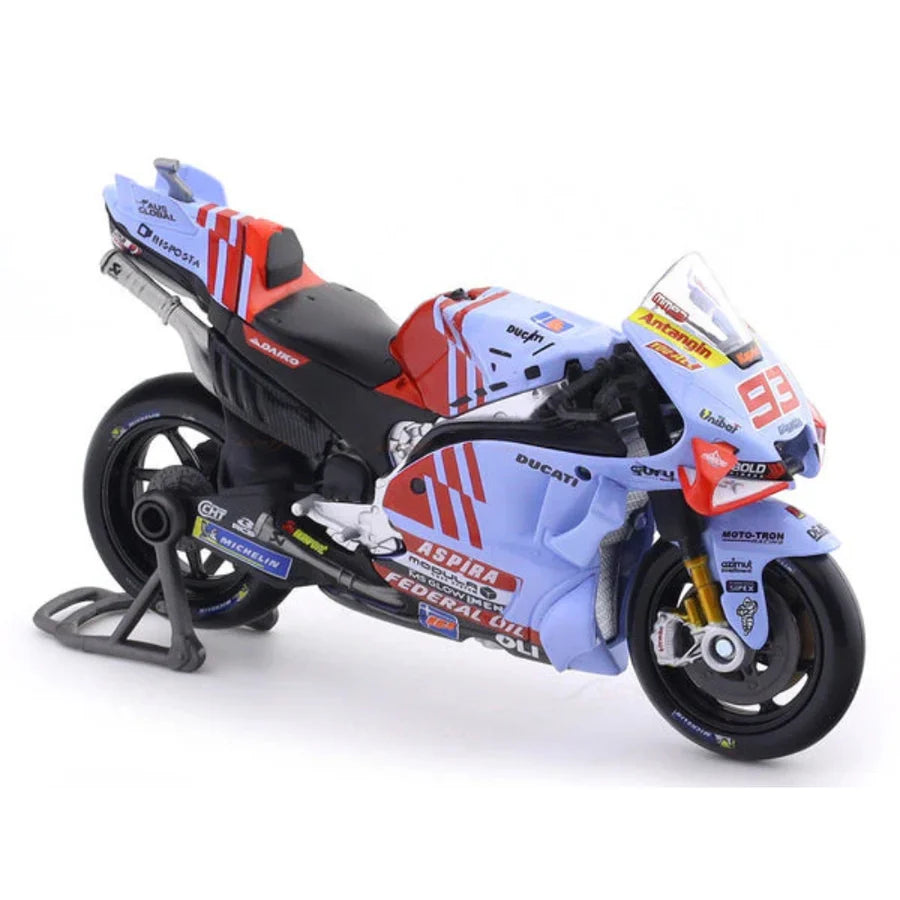 Maisto Ducati GP23 No. 93 Gresini Racing MotoGP Motorcycle Model with Display Stand | Racing Bike Collectible
