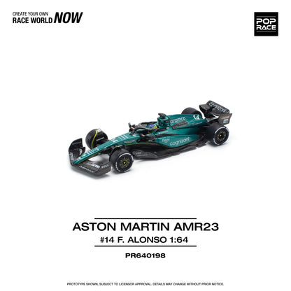 POP RACE 1:64 Aston Martin Aramco AMR23 #14 Formula One Race Car PR64-198 | Official Licensed Diecast Model | BGX