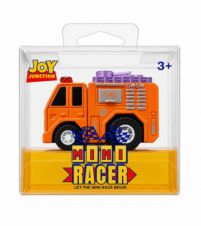 Joy Junction Mini Racer 1:64 Scale Pull Back Diecast Car Set – Ambulance & Fire Truck Toy for Kids & Collectors