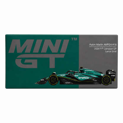 MINI GT 1:64 Aston Martin AMR24 #18 Lance Stroll 2024 Canadian GP Formula One Die-Cast Model Car