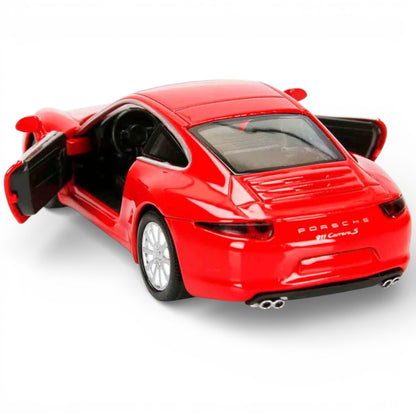 RMZ City 1:36  Porsche 911 Carrera S  Diecast Car Model – Red | Openable Doors, Sound & Light