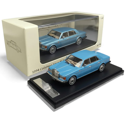 GFCC 1:64 Rolls-Royce Silver Spur III Luxury Classic 1994 with Silver Beltline In Sky Blue Diecast Model Car