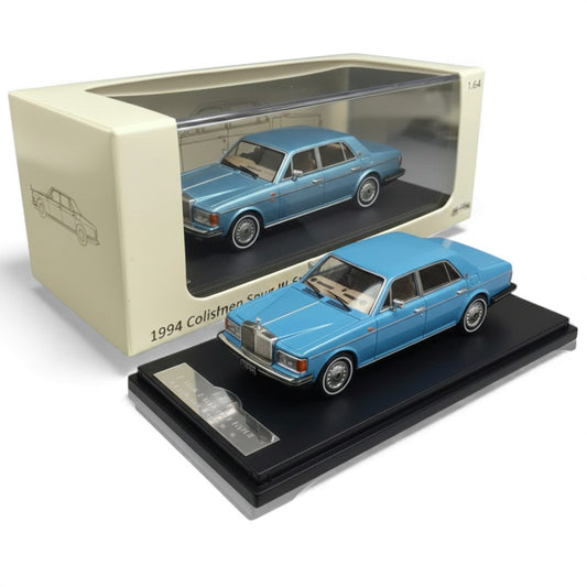 GFCC 1:64 Rolls-Royce Silver Spur III Luxury Classic 1994 with Silver Beltline In Sky Blue Diecast Model Car