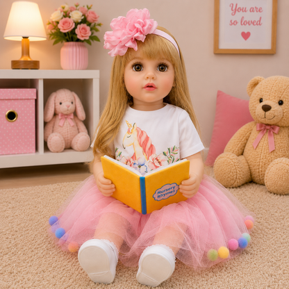 Interactive AI Baby Doll Luna Unicorn with Remote Control, Story Book, Shoes & Sound Features | Talking Doll with Songs, Stories & Learning Fun | Pink Dress | Gift for Kids 3+ Years