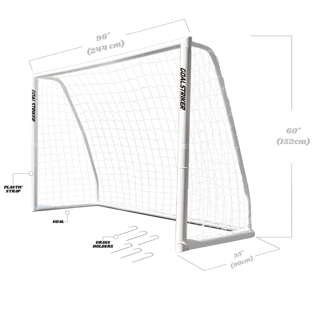 Innov8 Backyard Wheather Proof Soccer Goal, UPVC Frame, Portable with Ground Stakes - Jaiman Toys