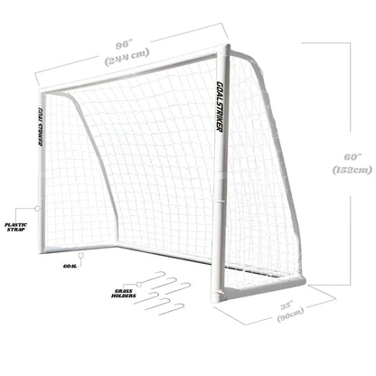Innov8 Backyard Wheather Proof Soccer Goal, UPVC Frame, Portable with Ground Stakes - Jaiman Toys