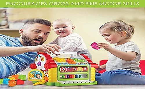 HOLA House Party Educational Toys, Baby House with Shape Sorters, Musical Piano Keys, Counting Math Beads ,Blocks Activity Cube ,Play Cube for Kids - 739 - Jaiman Toys