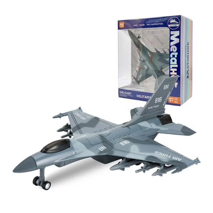 Airplane 1:400 Scale Twin-Engine Jet Fighter Model with Light & Sound – Premium Die-Cast Metal Collectible (F-16 Type) - Jaiman Toys