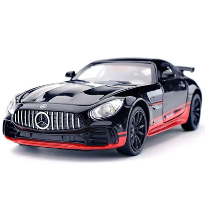 1:24 Mercedes-Benz AMG GT-R Die-Cast Alloy Model Car – Pull Back Toy Car with Openable Doors, Light & Sound - Jaiman Toys
