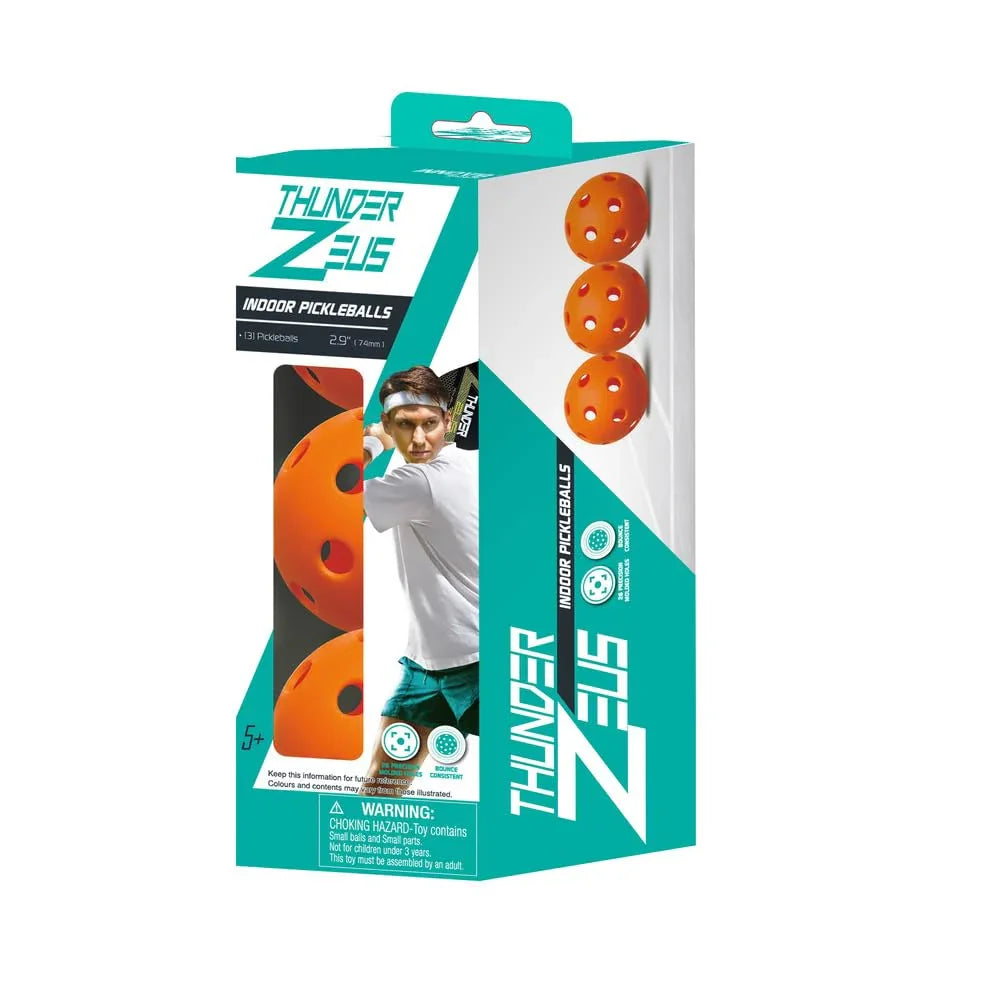 Innov8 Indoor Pickleball Balls, 26 Holes, Pack of 3, Orange - Jaiman Toys