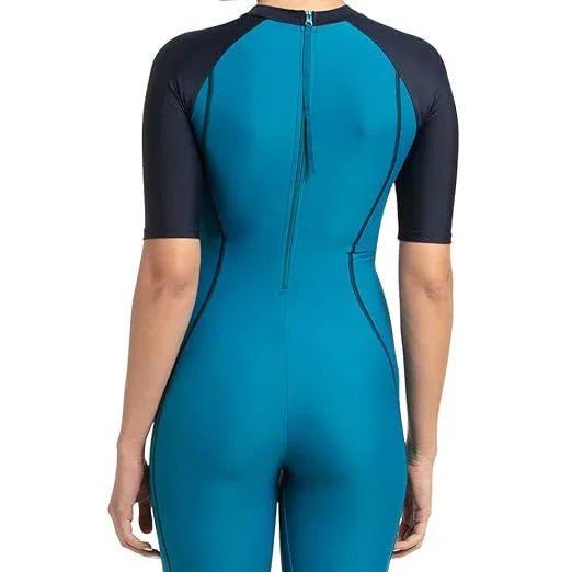 Speedo Women's Endurance Essential Splice Kneesuit Swimwear – Nordic Teal & True Navy | Training & Fitness Swimwear - Jaiman Toys