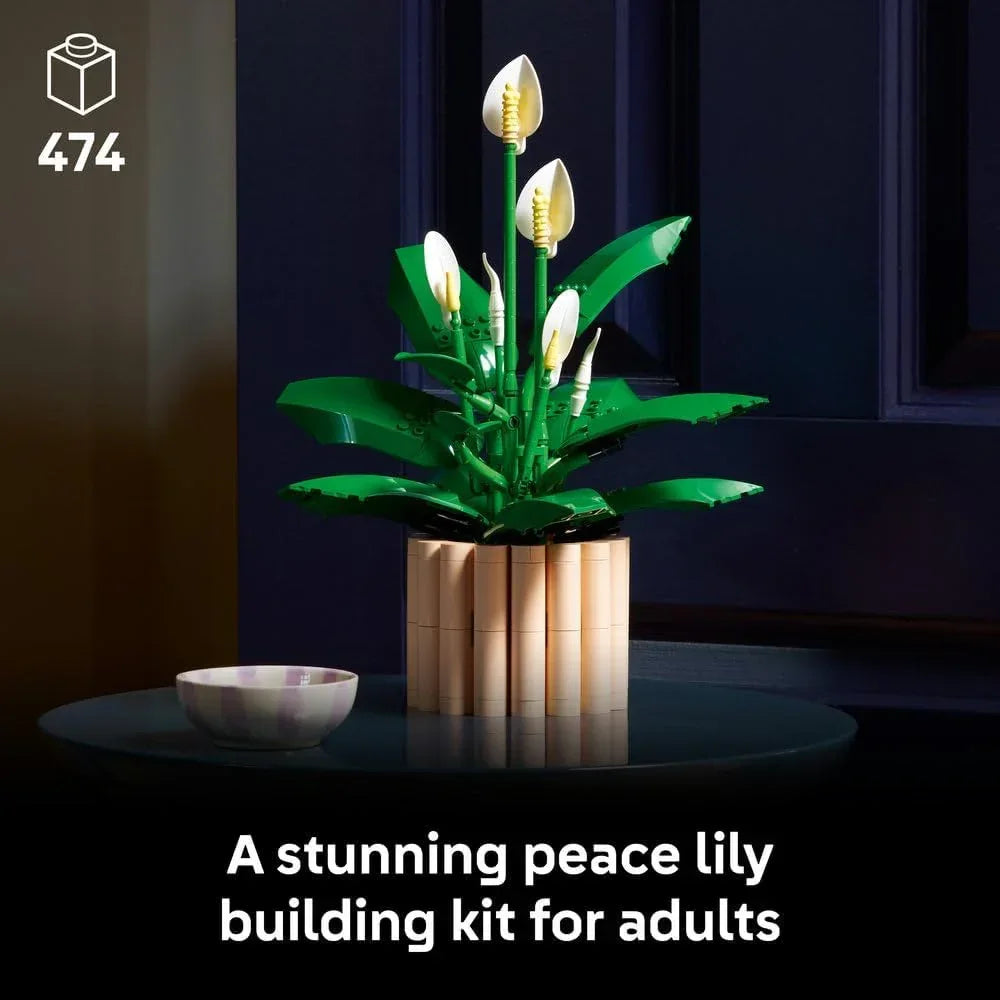 LEGO Botanicals 11504 Peace Lily - Artificial Potted Plants Set for Adults - incl. Faux White Flowers & Buds for Living Room or Bedroom Decor - DIY Gift Idea for Women - Valentine's Day Treat