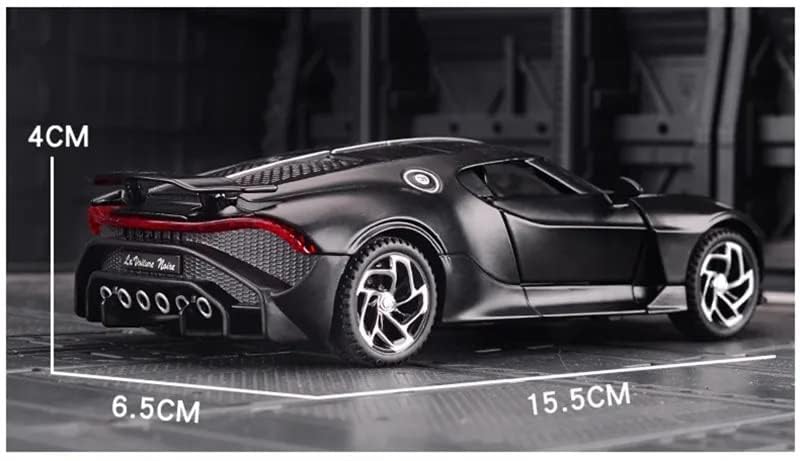 Joy Junction Bugatti La Voiture Noire 1:32 Scale Die-Cast Model Car with Sound & Light – Pull Back Metal Hypercar Toy for Collectors