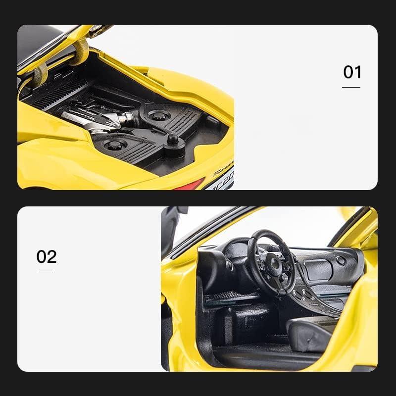 JOY JUNCTION Maserati MC20 1:32 Scale Alloy Metal Pullback Die-Cast Car – Yellow with Lights, Music & Openable Doors - Jaiman Toys
