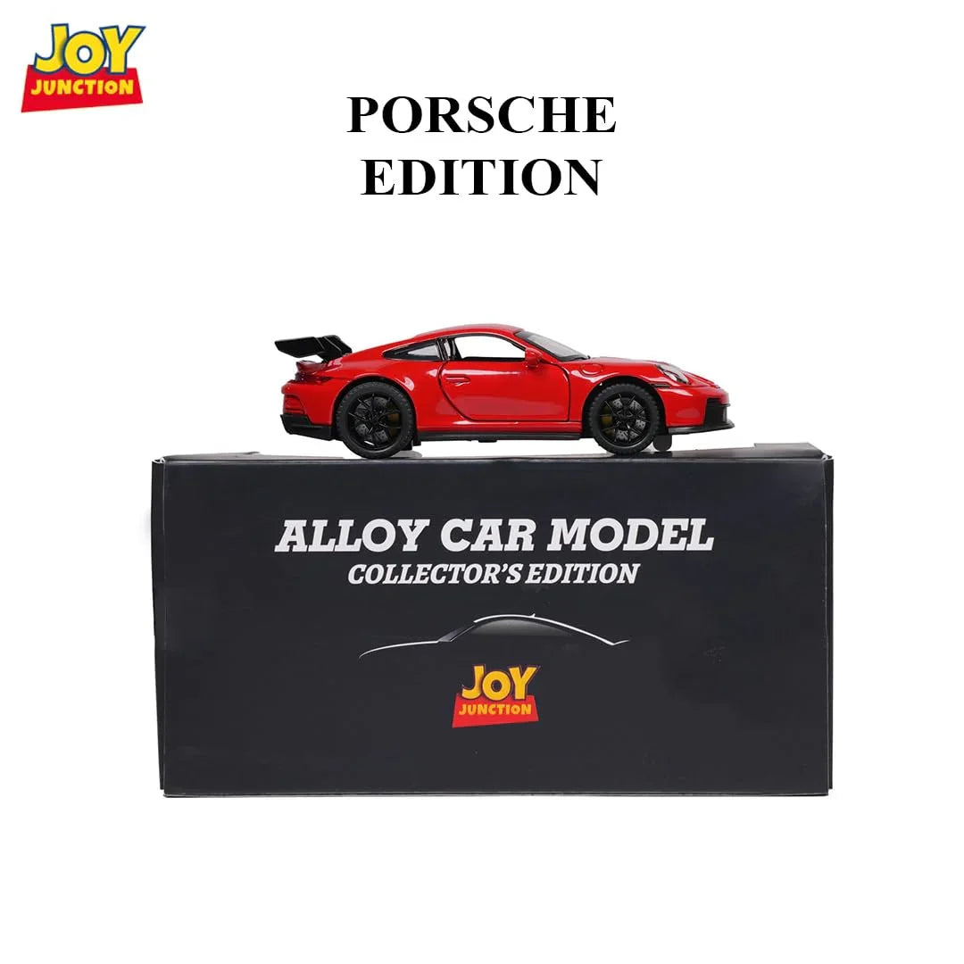 JOY JUNCTION Porsche 1:32 Scale Alloy Metal Pullback Die-Cast Car – Red Model with Lights, Music & Openable Doors - Jaiman Toys