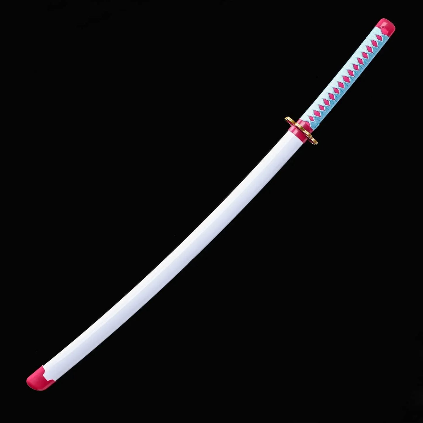 Demon Slayer Mitsuri Kanroji Sword – Love Hashira Wooden Katana | Anime Cosplay Samurai Sword for Kids & Collectors (Pink & Aqua Handle, 104cm)